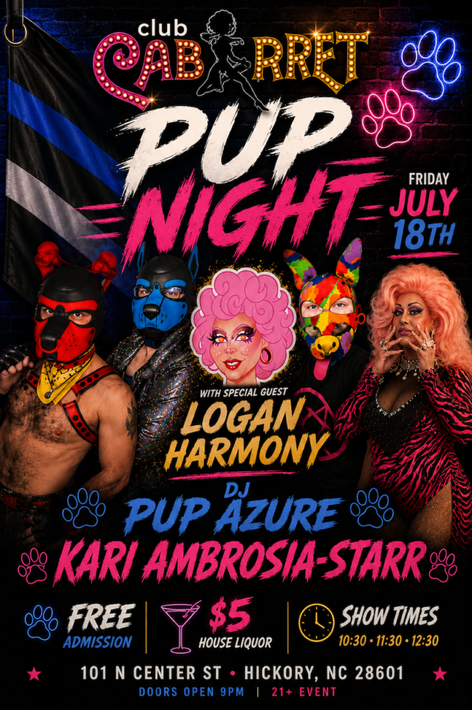 Poster for Pup Night at Club Cabaret Hickory NC