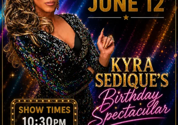 poster for Kyra Sedique's birthday celebration at Club cabaret, Hickory NC