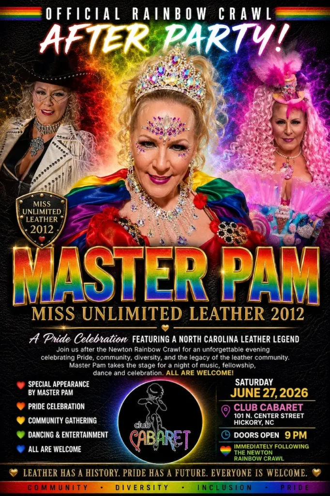 Poster for Official Newton NC rainbow crawl after party - June 27, 2026
