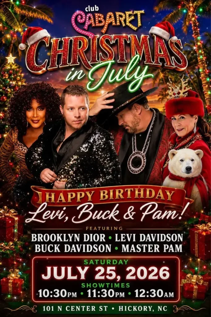 Poster for Christmas in July at Club Cabaret - Saturday, July 26