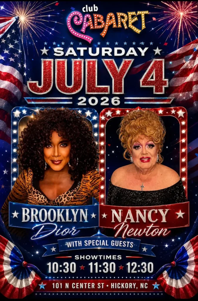 Poster for Club Cabaret's July 4th show